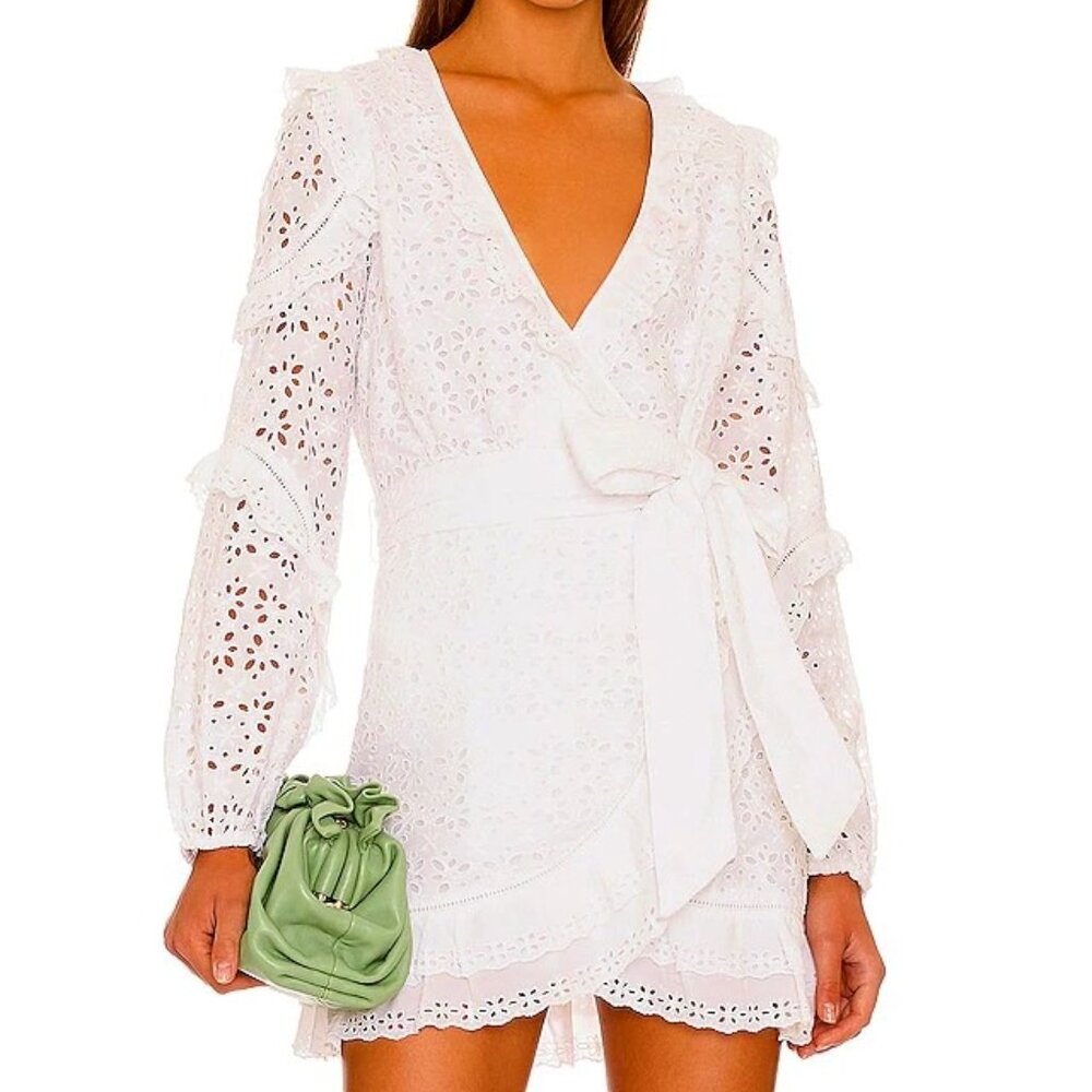 NWOT VERONICA BEARD Julia Eyelet Mini Dress, Size 2